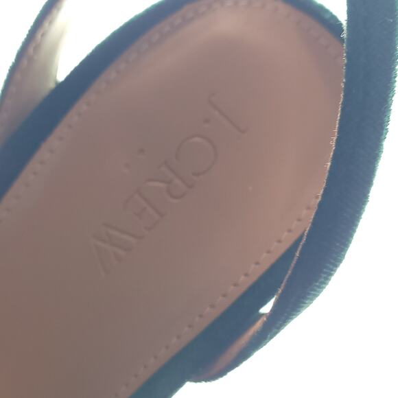 J. Crew green velvet knotted peep toe sandal block heel women's size 10 - Picture 10 of 11